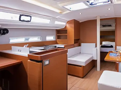 Galley of Sky Kiss, a Jeanneau Sun Odyssey 410 sailboat at Split, Croatia