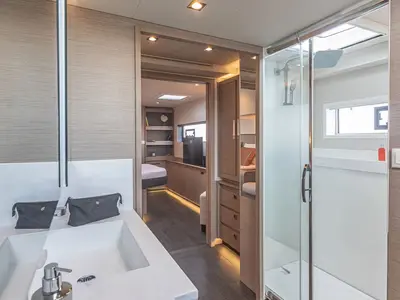 Head on Premium, a Fountaine Pajot Samana 59 catamaran at Palermo, Italy