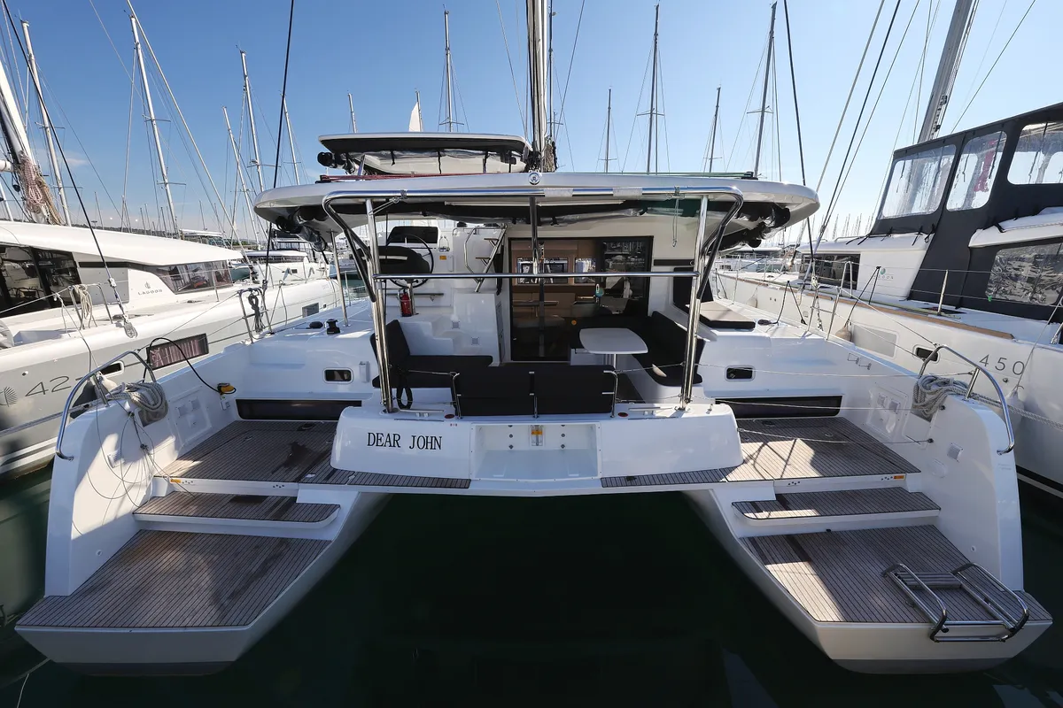 Exterior view of DEAR JOHN, a Lagoon 42 catamaran at Općina Sukošan, Croatia