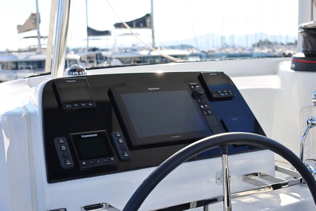 Cockpit of DEAR JOHN, a Lagoon 42 catamaran at Općina Sukošan, Croatia