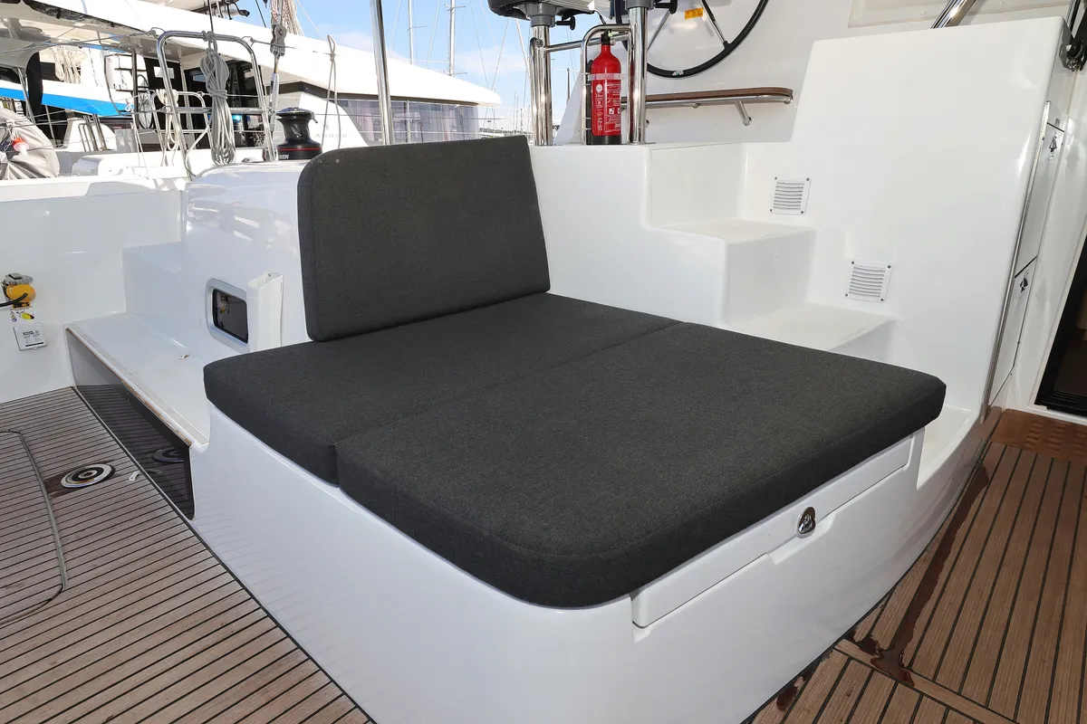 Deck of DEAR JOHN, a Lagoon 42 catamaran at Općina Sukošan, Croatia