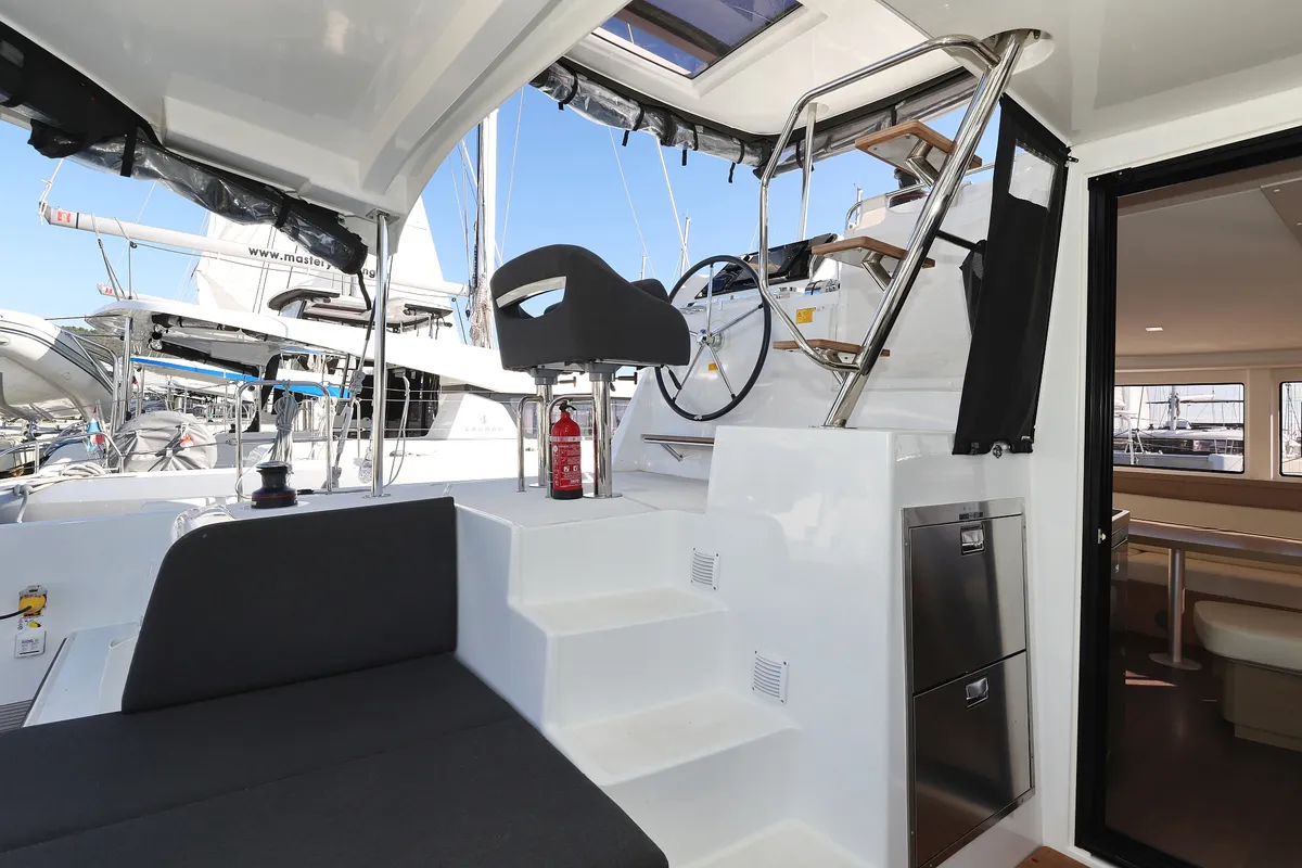 Deck of DEAR JOHN, a Lagoon 42 catamaran at Općina Sukošan, Croatia