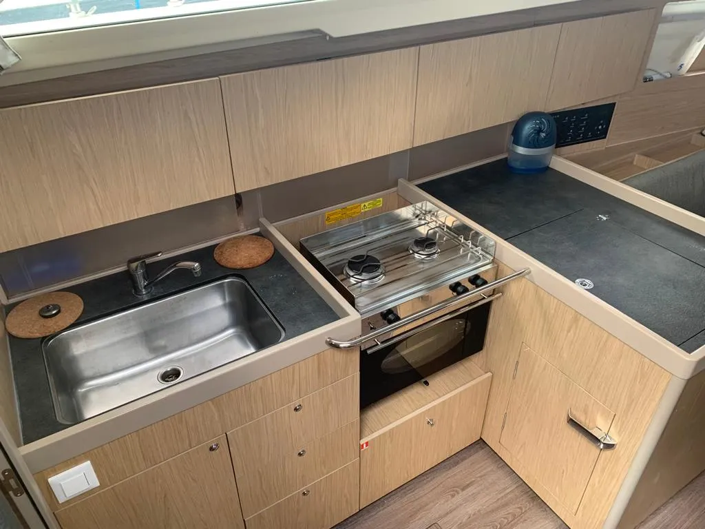 Galley of Nina, a Beneteau Oceanis 41.1 sailboat at Salerno, Italy