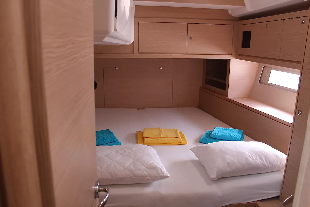 Cabin on Why Not 18, a Dufour 530 sailboat at Municipal Unit of Lefkada, Greece