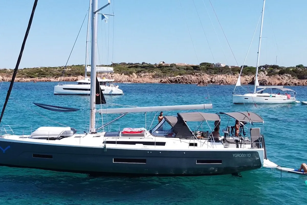 Salon of Asperula, a Dufour 530 sailboat at Olbia, Italy