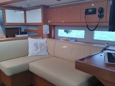 Galley of Asperula, a Dufour 530 sailboat at Olbia, Italy