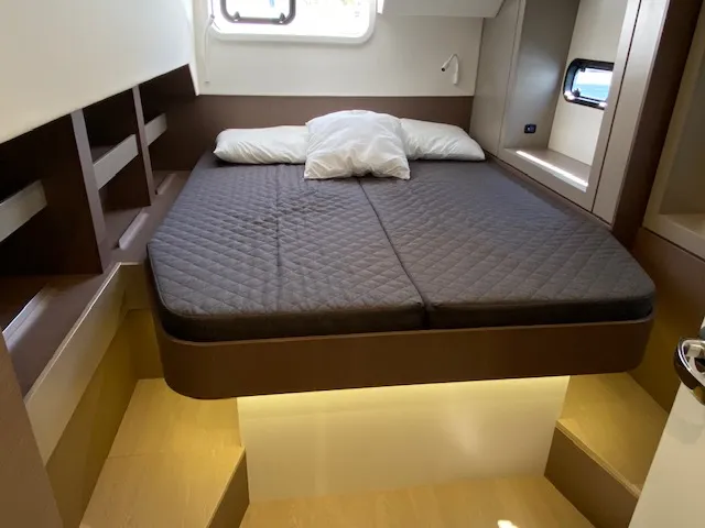 Cabin on Mira, a Bali 4.6 catamaran at Olbia, Italy
