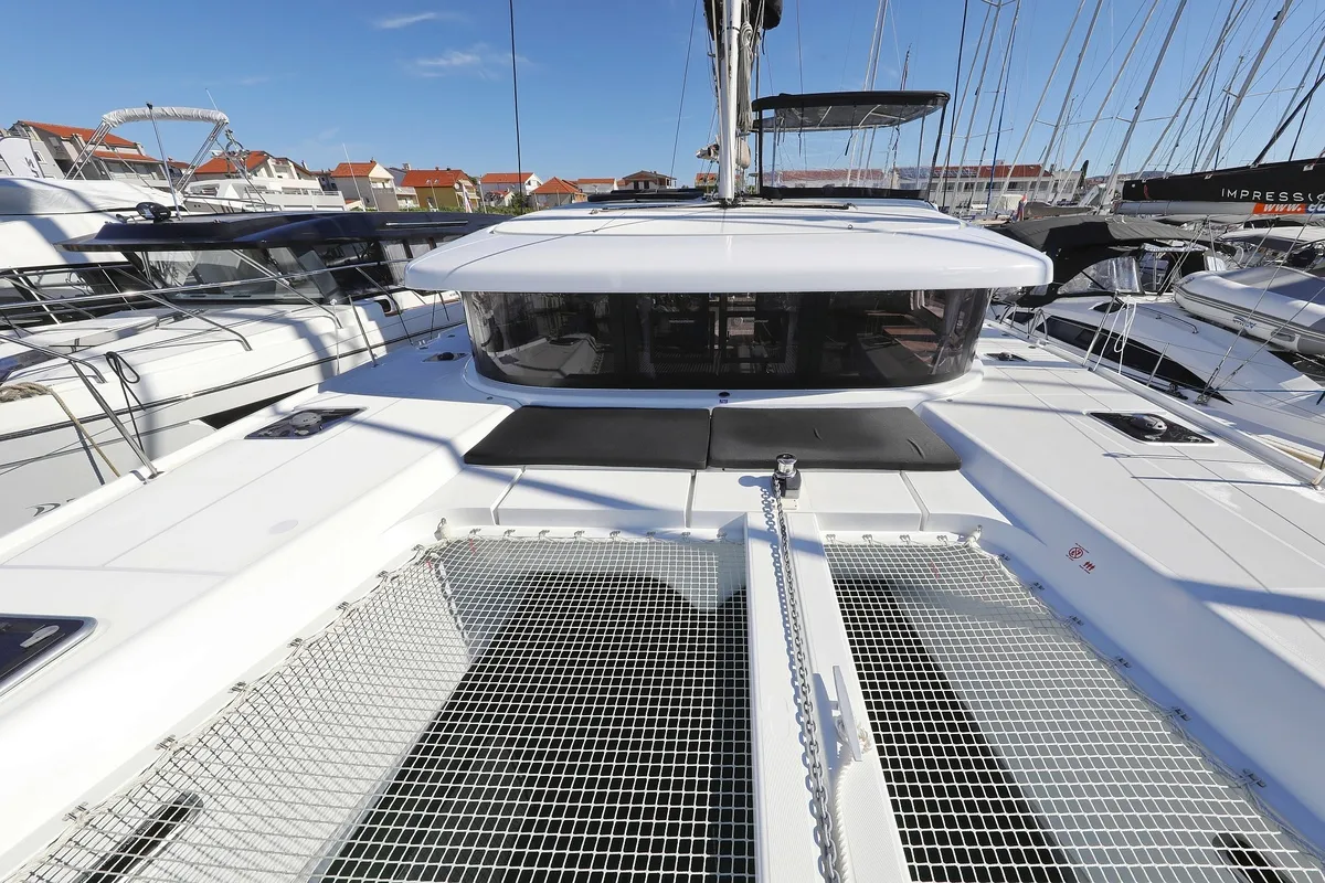 Deck of Sail la Vie, a Lagoon 42 catamaran at Pirovac, Croatia
