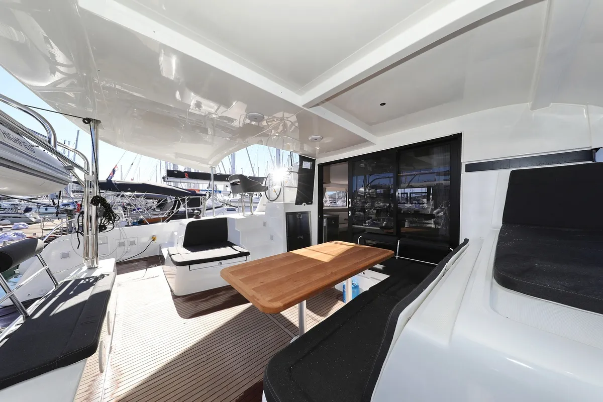 Deck of Sail la Vie, a Lagoon 42 catamaran at Pirovac, Croatia