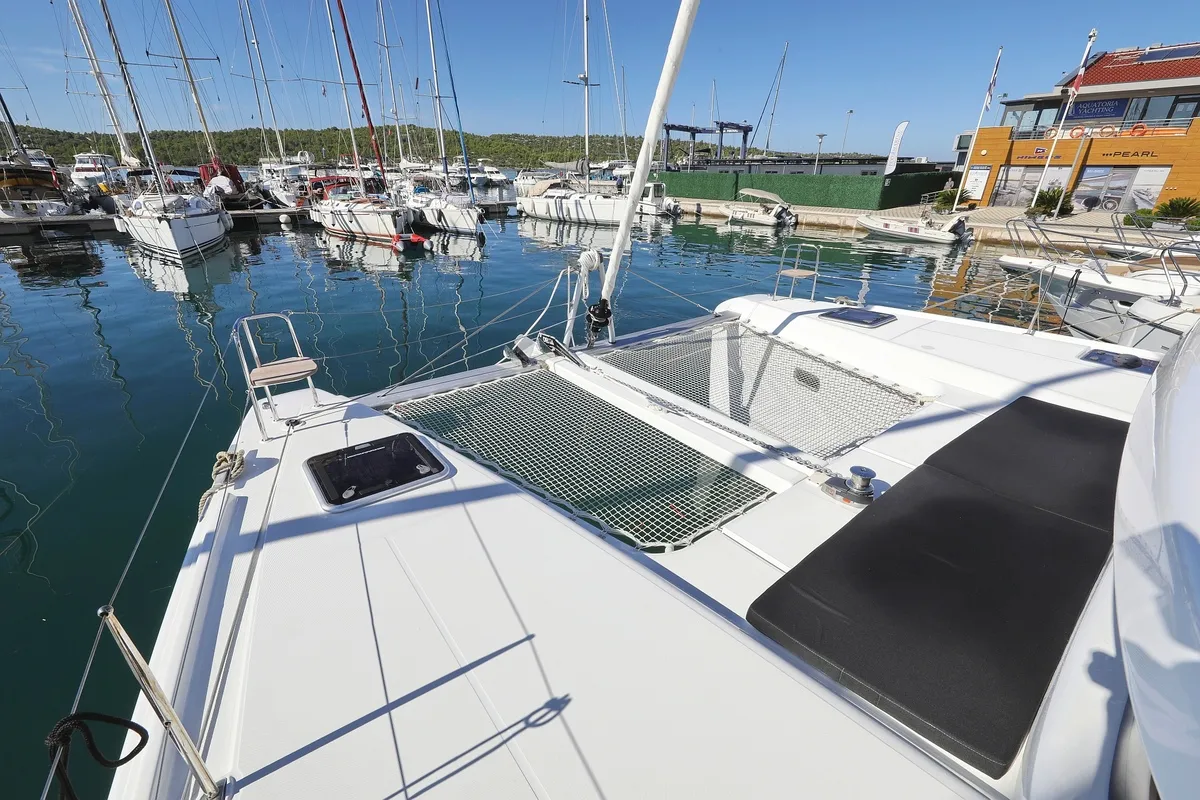 Deck of Sail la Vie, a Lagoon 42 catamaran at Pirovac, Croatia