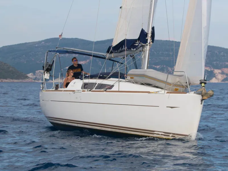 Exterior view of Eleni, a Jeanneau Sun Odyssey 33i sailboat at Pylaros, Greece