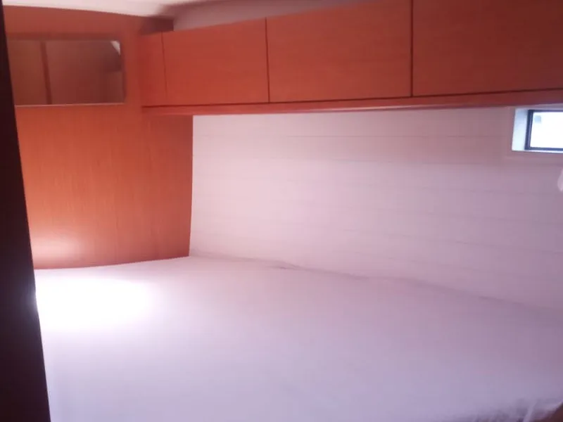 Cabin on Anfitrite, a Bavaria Cruiser 46 sailboat at Marsala, Italy
