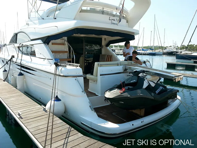 Luna IV, a Fairline Phantom 50 motor yacht at Grad Šibenik, Croatia