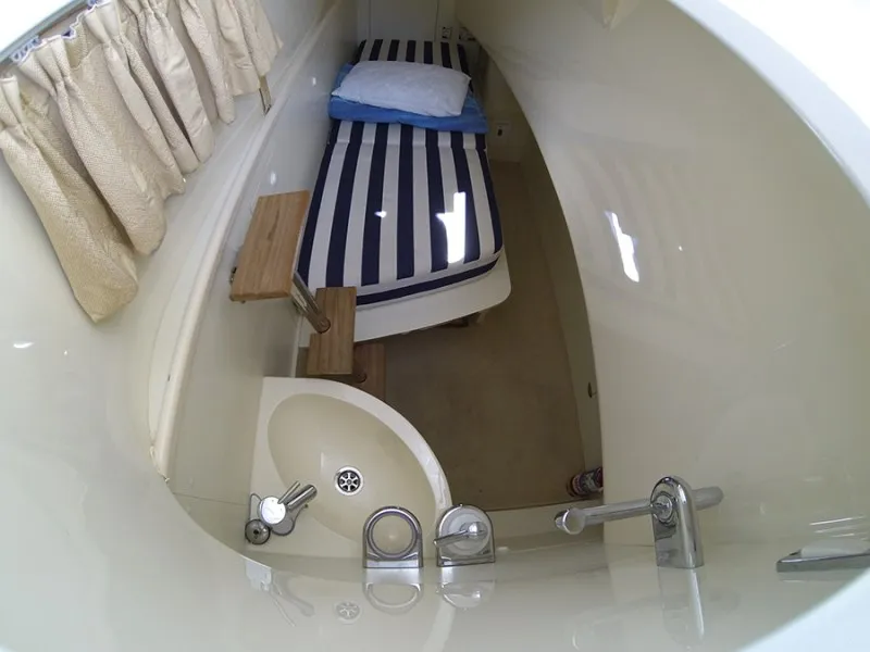 Cabin on Luna IV, a Fairline Phantom 50 motor yacht at Grad Šibenik, Croatia