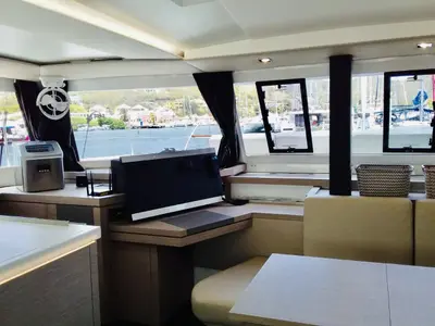 Salon of Serene Blue, a Fountaine Pajot Astrea 42 Maestro catamaran at Chesapeake, United States