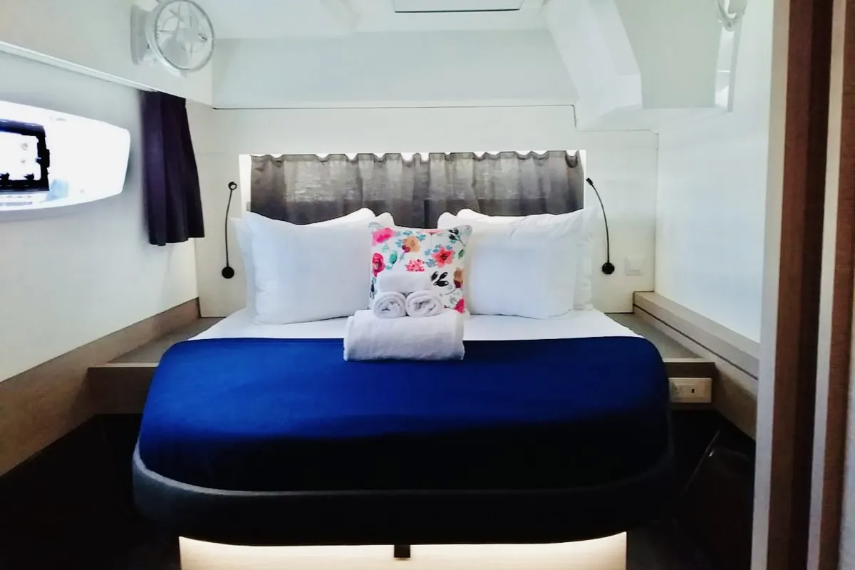 Cabin on Serene Blue, a Fountaine Pajot Astrea 42 Maestro catamaran at Chesapeake, United States