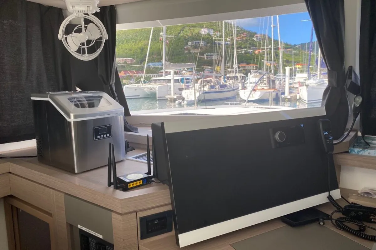 Salon of Serene Blue, a Fountaine Pajot Astrea 42 Maestro catamaran at Chesapeake, United States
