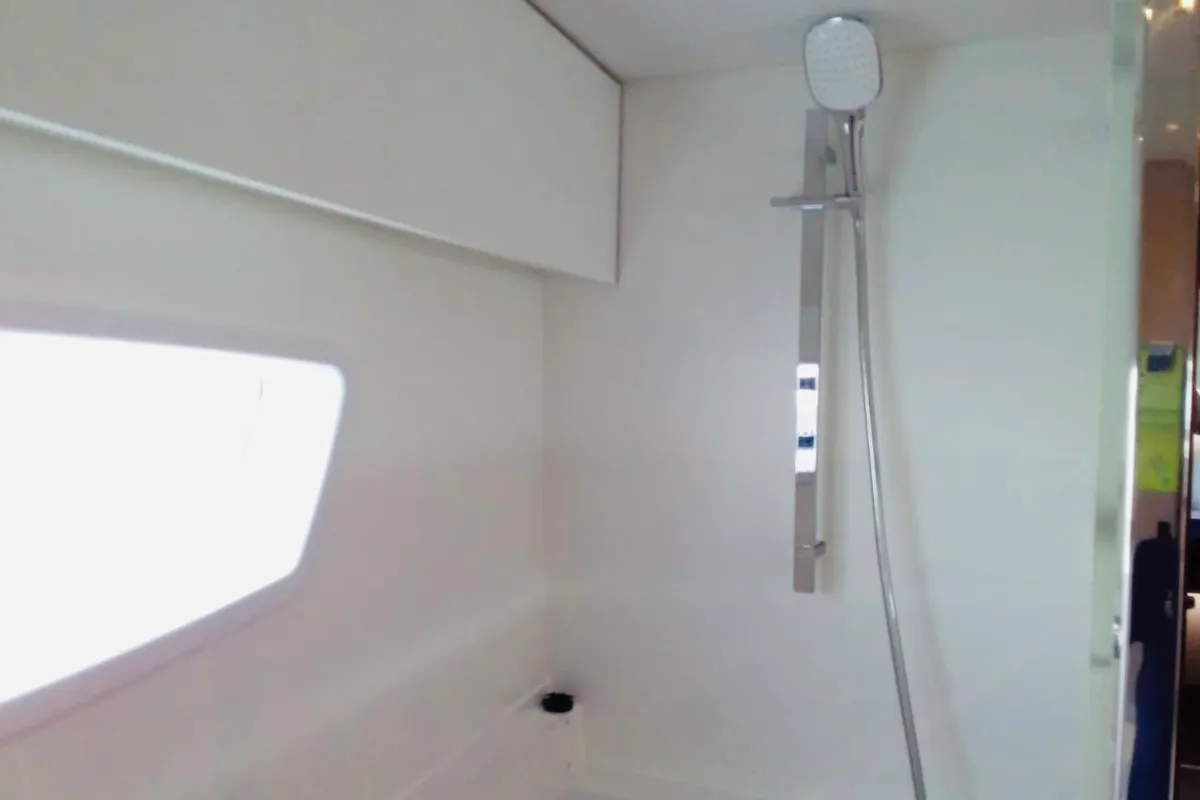Head on Serene Blue, a Fountaine Pajot Astrea 42 Maestro catamaran at Chesapeake, United States