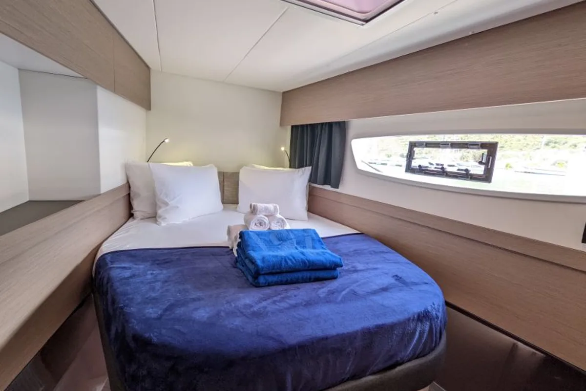 Cabin on Serene Blue, a Fountaine Pajot Astrea 42 Maestro catamaran at Chesapeake, United States