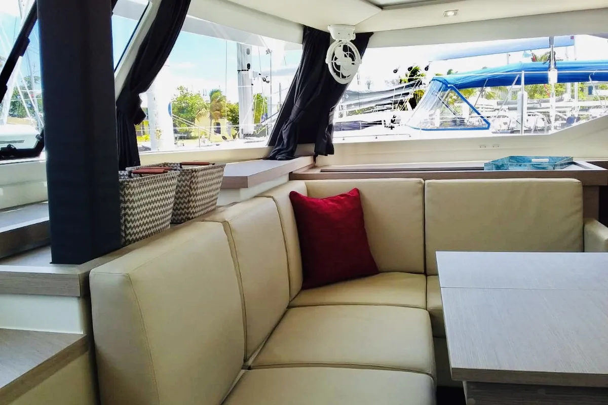Salon of Serene Blue, a Fountaine Pajot Astrea 42 Maestro catamaran at Chesapeake, United States