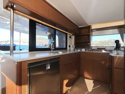 Galley of Mariposa, a Lagoon 46 catamaran at Kaštela, Croatia