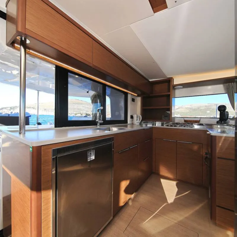 Galley of Mariposa, a Lagoon 46 catamaran at Kaštela, Croatia