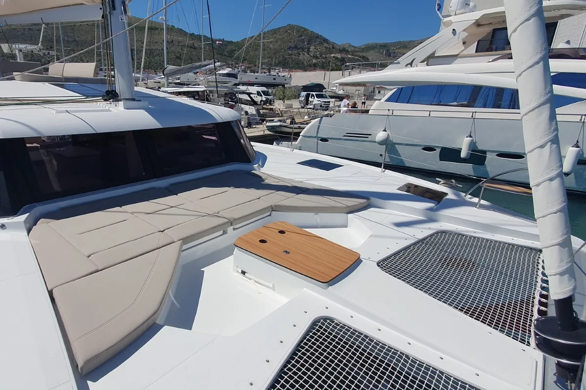 Skywalker, a Fountaine Pajot FP 44 Quatuor catamaran at Seget Donji, Croatia