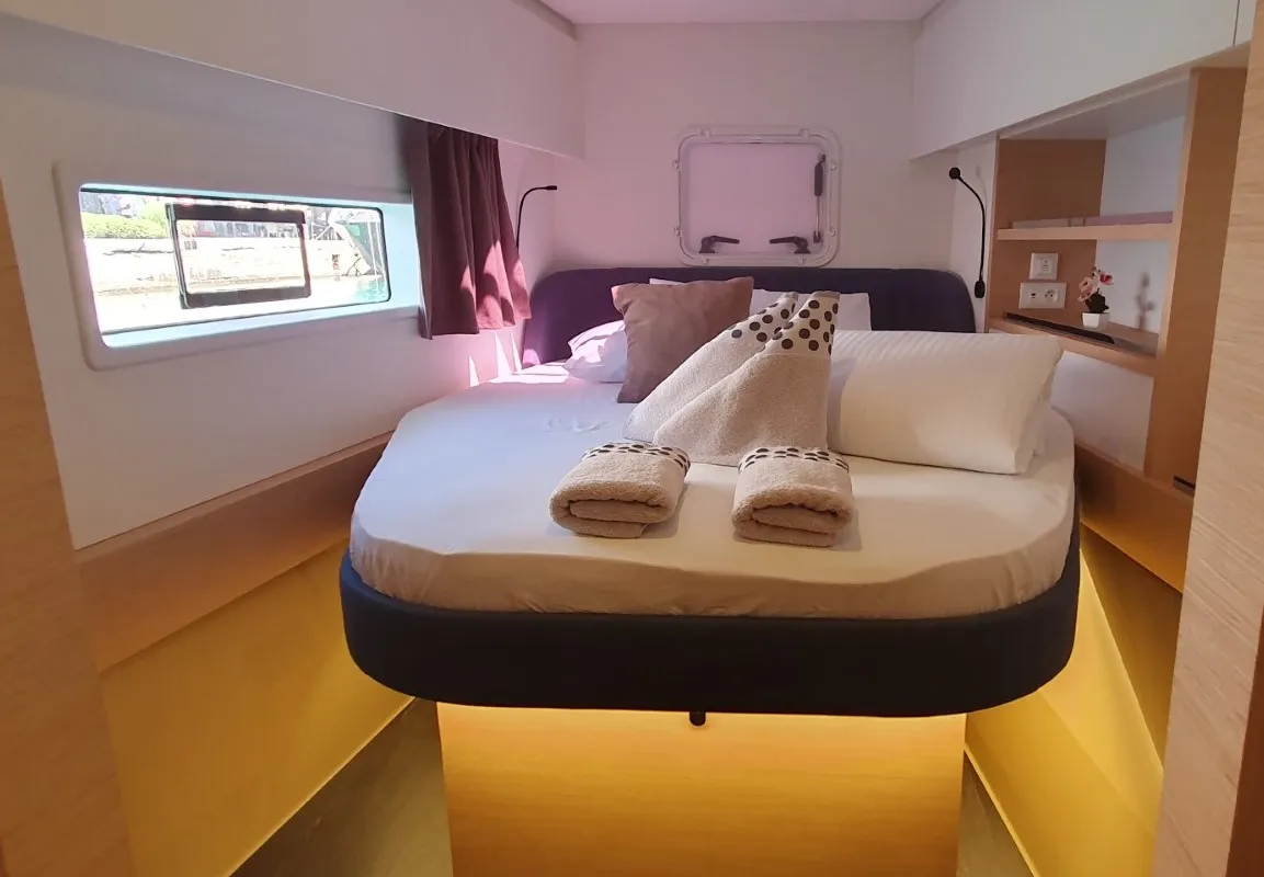Skywalker, a Fountaine Pajot FP 44 Quatuor catamaran at Seget Donji, Croatia