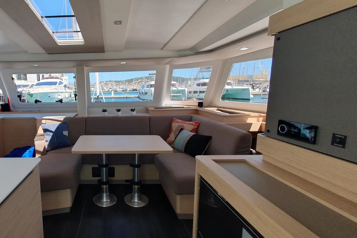Skywalker, a Fountaine Pajot FP 44 Quatuor catamaran at Seget Donji, Croatia
