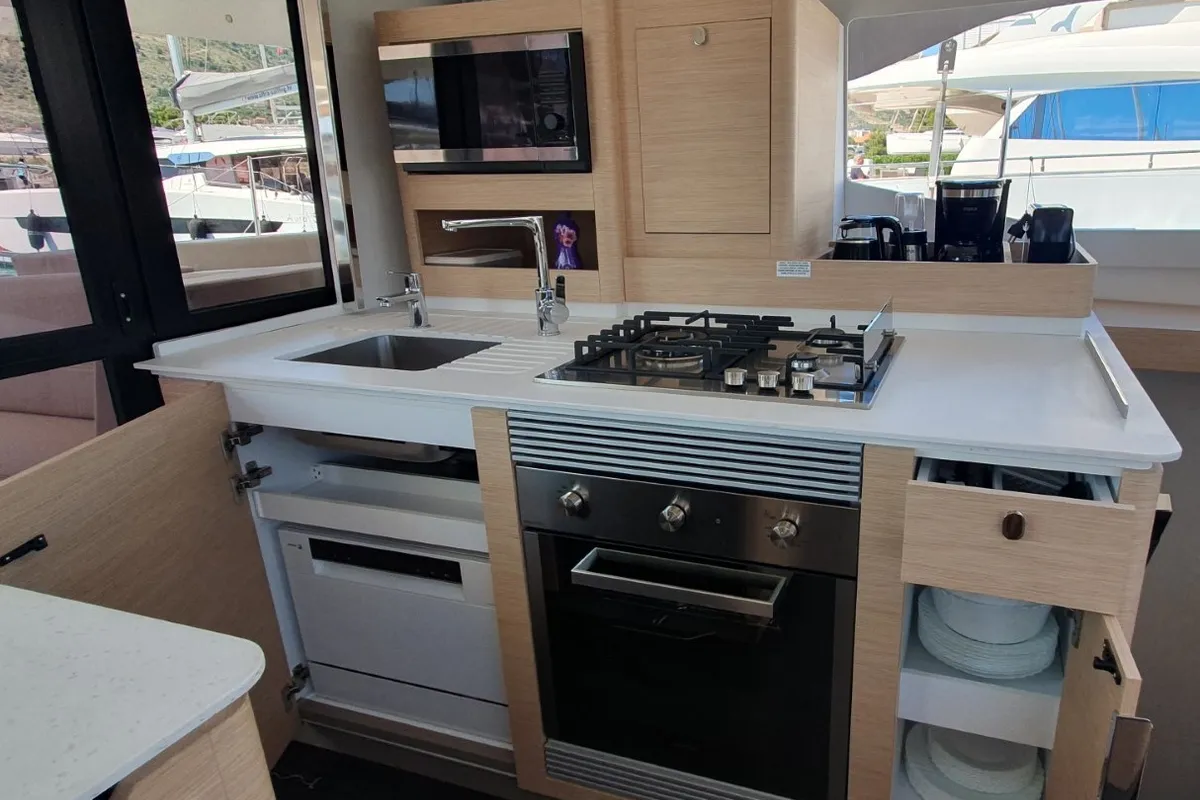 Skywalker, a Fountaine Pajot FP 44 Quatuor catamaran at Seget Donji, Croatia