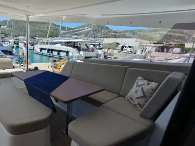 Skywalker, a Fountaine Pajot FP 44 Quatuor catamaran at Seget Donji, Croatia