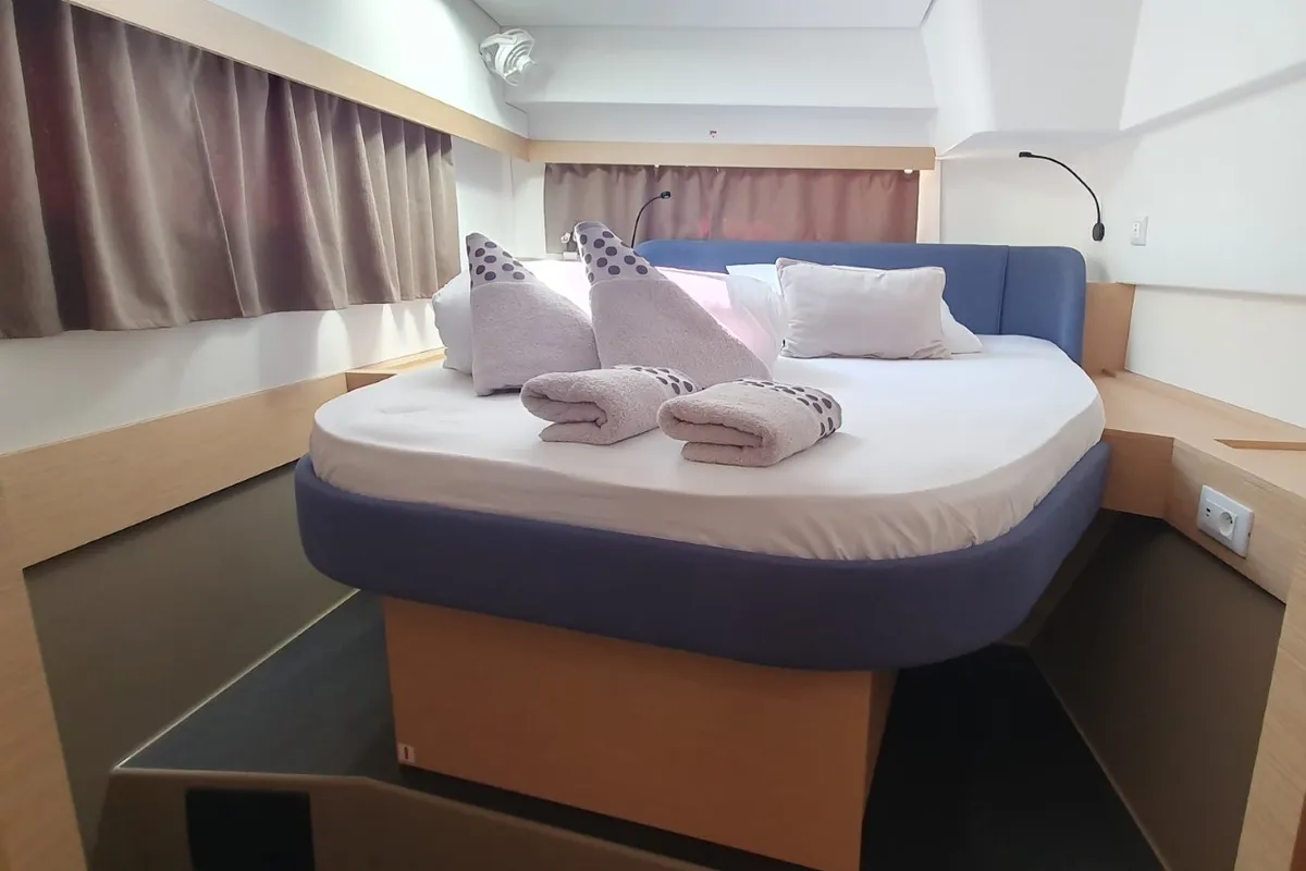 Skywalker, a Fountaine Pajot FP 44 Quatuor catamaran at Seget Donji, Croatia
