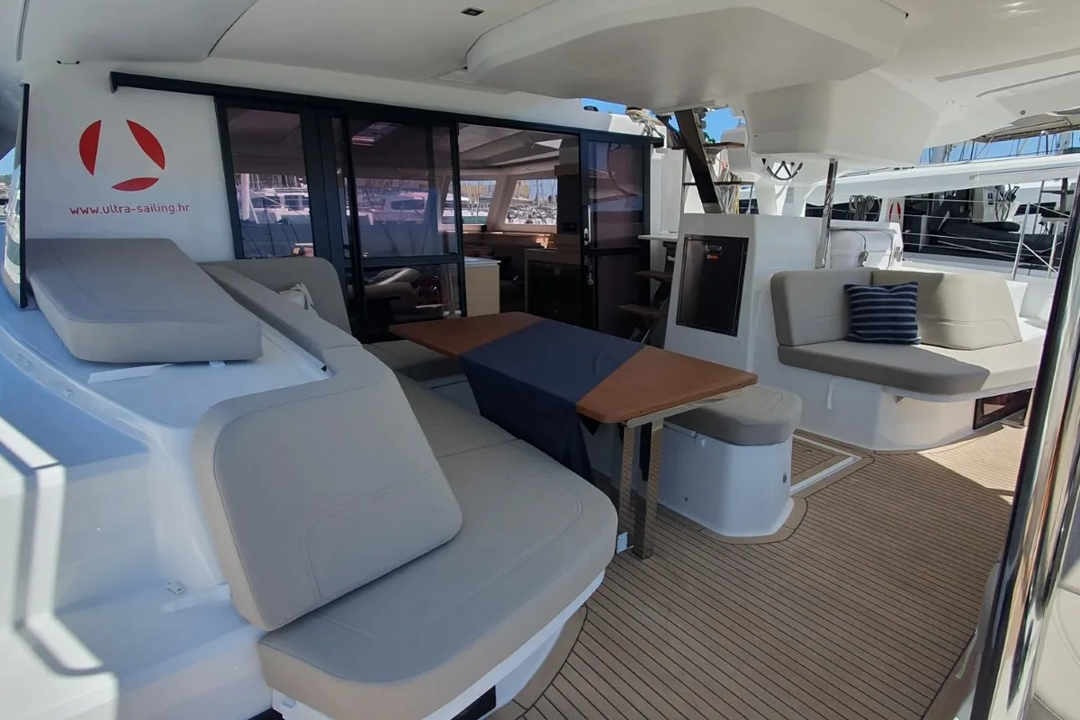 Skywalker, a Fountaine Pajot FP 44 Quatuor catamaran at Seget Donji, Croatia