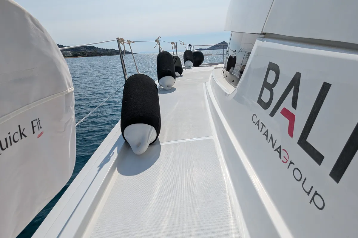 Leo, a Bali 4.2 catamaran at Lavreotiki Municipal Unit, Greece
