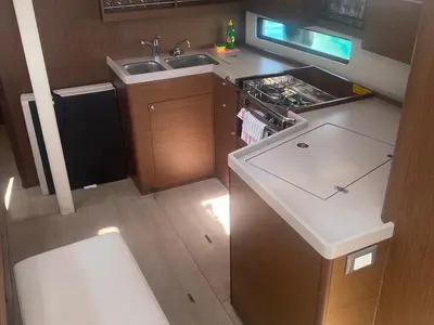 Galley of Kiki, a Beneteau Oceanis 40.1 sailboat at Općina Rogoznica, Croatia