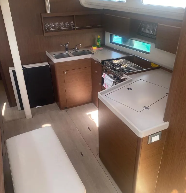 Galley of Kiki, a Beneteau Oceanis 40.1 sailboat at Općina Rogoznica, Croatia