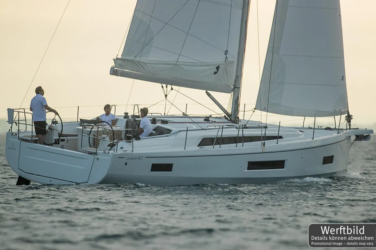 Exterior view of Kiki, a Beneteau Oceanis 40.1 sailboat at Općina Rogoznica, Croatia