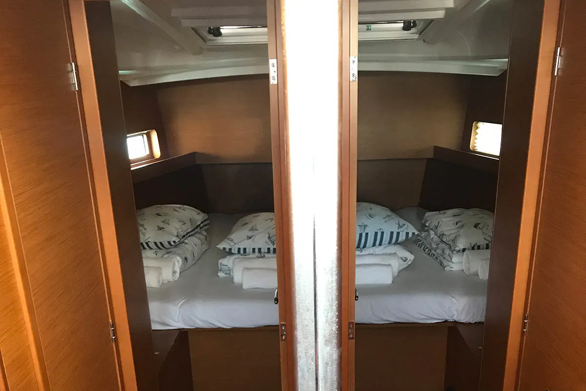Cabin on Asti, a Jeanneau Sun Loft 47 sailboat at Seget Donji, Croatia