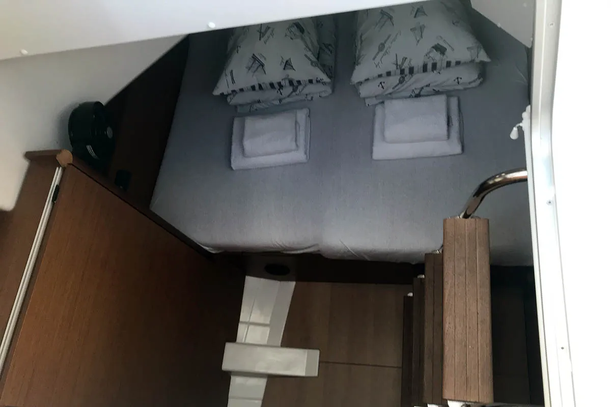 Cabin on Asti, a Jeanneau Sun Loft 47 sailboat at Seget Donji, Croatia
