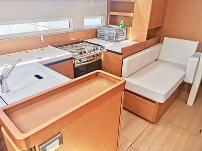 Galley of HAWKING, a Jeanneau Sun Odyssey 410 sailboat at Šibenik, Croatia