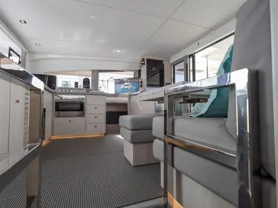 Galley of LEOPARD 43 PAULINE POWERCAT , a Leopard 43 PC catamaran at Sant Antoni de Portmany, Spain
