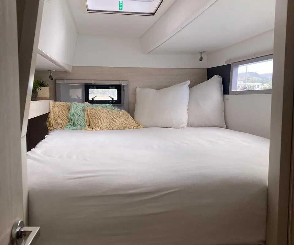 Cabin on LEOPARD 43 PAULINE POWERCAT , a Leopard 43 PC catamaran at Sant Antoni de Portmany, Spain