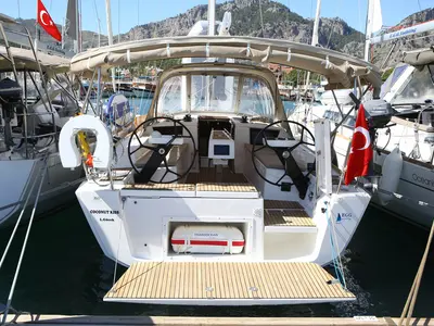 Cockpit of Coconut Kiss, a Dufour 360 GL sailboat at Marmaris, Turkey
