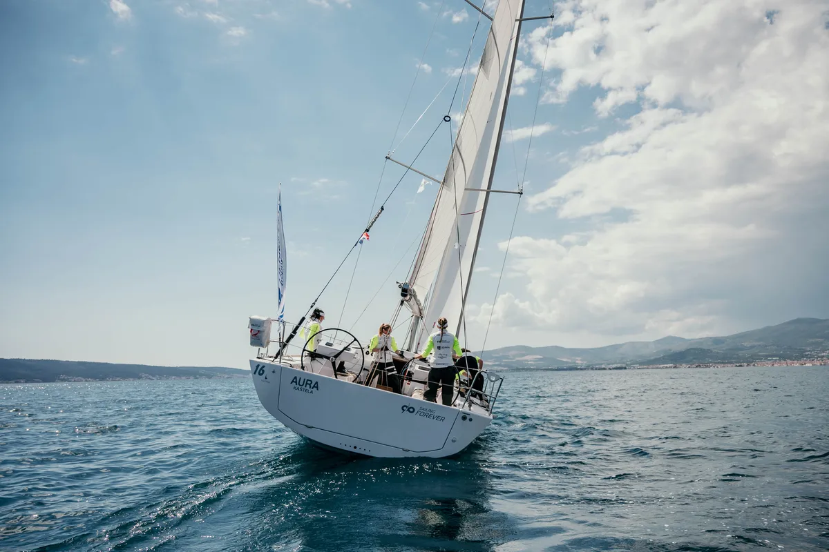 Exterior view of HESTIA, a AD Boats Salona 46 sailboat at Kaštela, Croatia