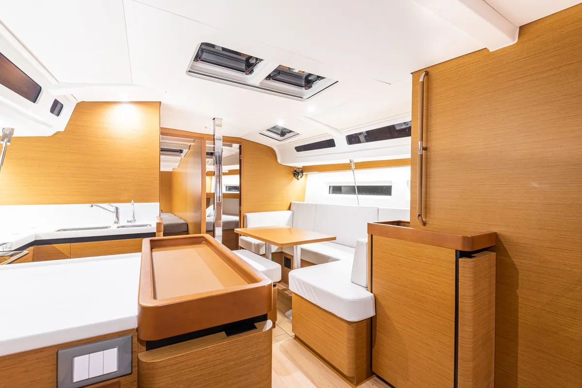 Salon of Soulmates, a Jeanneau Sun Odyssey 440 sailboat at Athens, Greece
