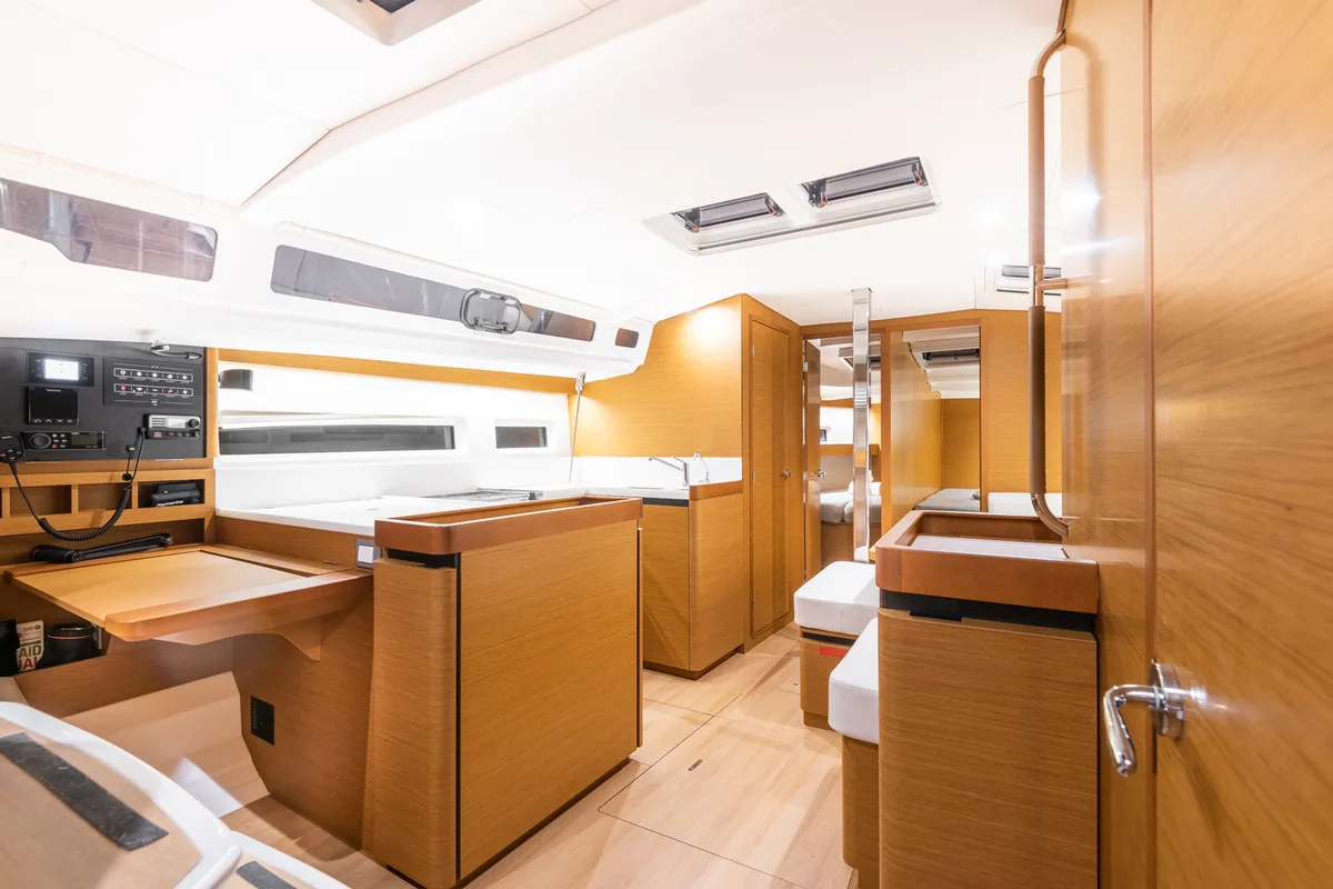 Galley of Soulmates, a Jeanneau Sun Odyssey 440 sailboat at Athens, Greece