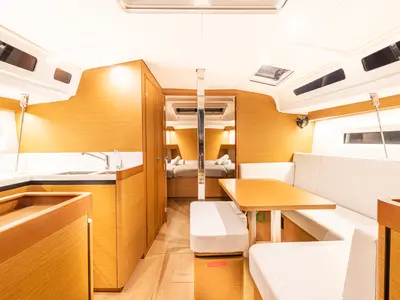 Salon of Soulmates, a Jeanneau Sun Odyssey 440 sailboat at Athens, Greece