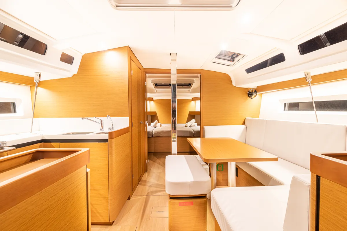 Salon of Soulmates, a Jeanneau Sun Odyssey 440 sailboat at Athens, Greece