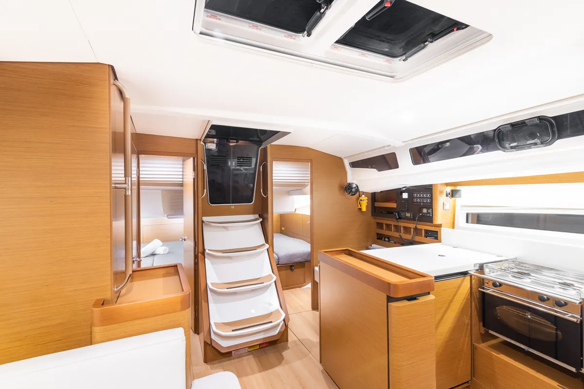 Salon of Soulmates, a Jeanneau Sun Odyssey 440 sailboat at Athens, Greece