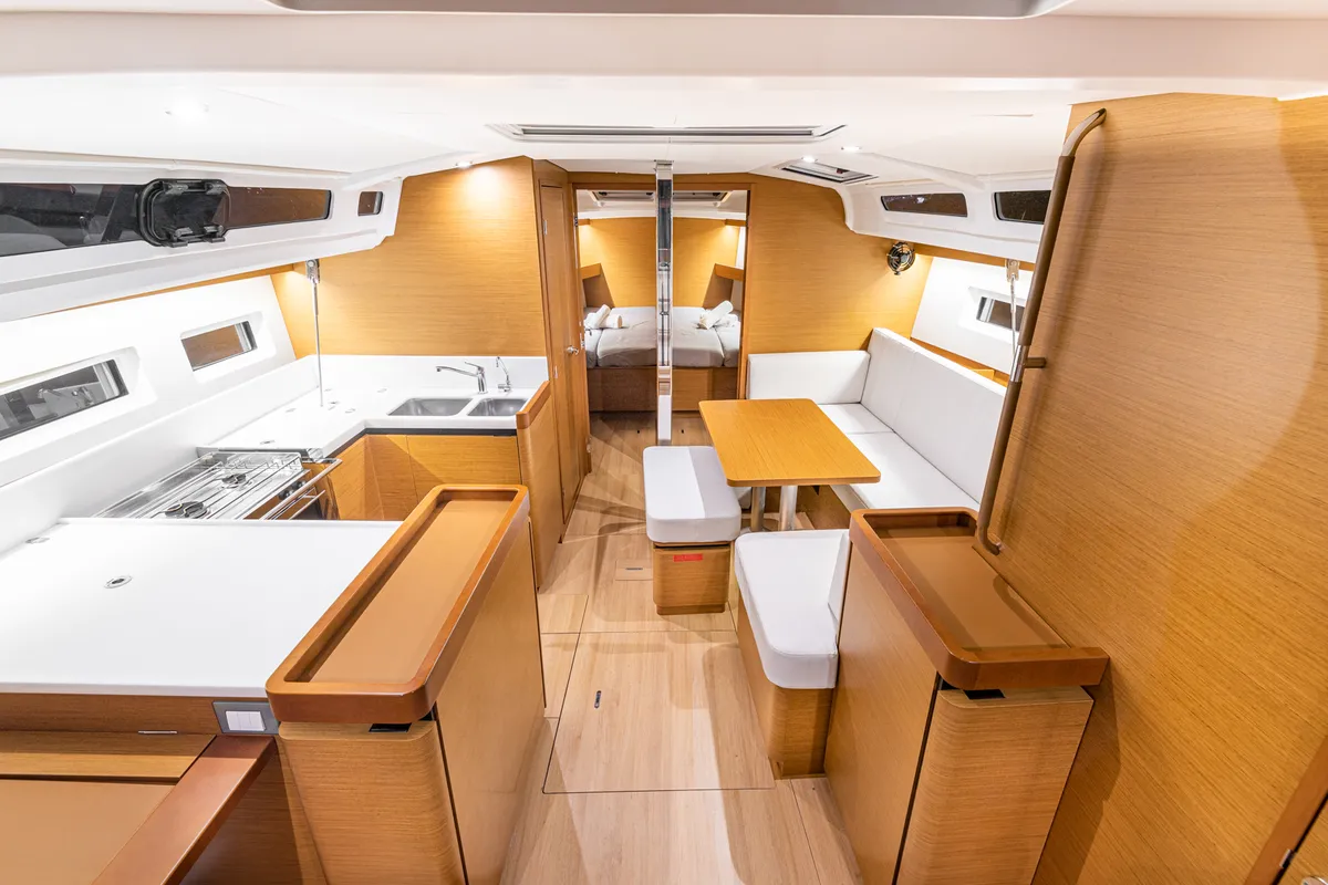 Salon of Soulmates, a Jeanneau Sun Odyssey 440 sailboat at Athens, Greece